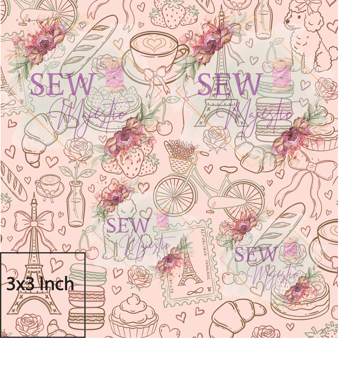 Pink Paris Treats Water Resistant Canvas