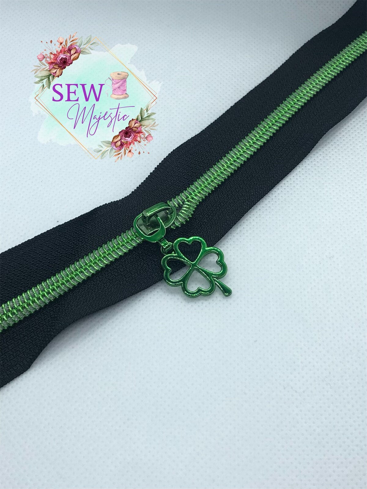Black Nylon with Green Teeth Size #5 Zipper Tape, Green Zipper Tape, Black Zipper Tape, Green Teeth, Nylon Zipper, Size 5 Zipper