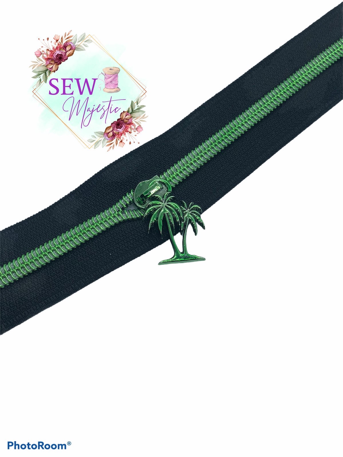 Exclusive Size #5 Palm Tree Zipper Pull for Nylon Zipper Tape, Palm Tree Zipper, Purse Hardware, Sew Majestic, Nylon Zipper Pull, Sewing