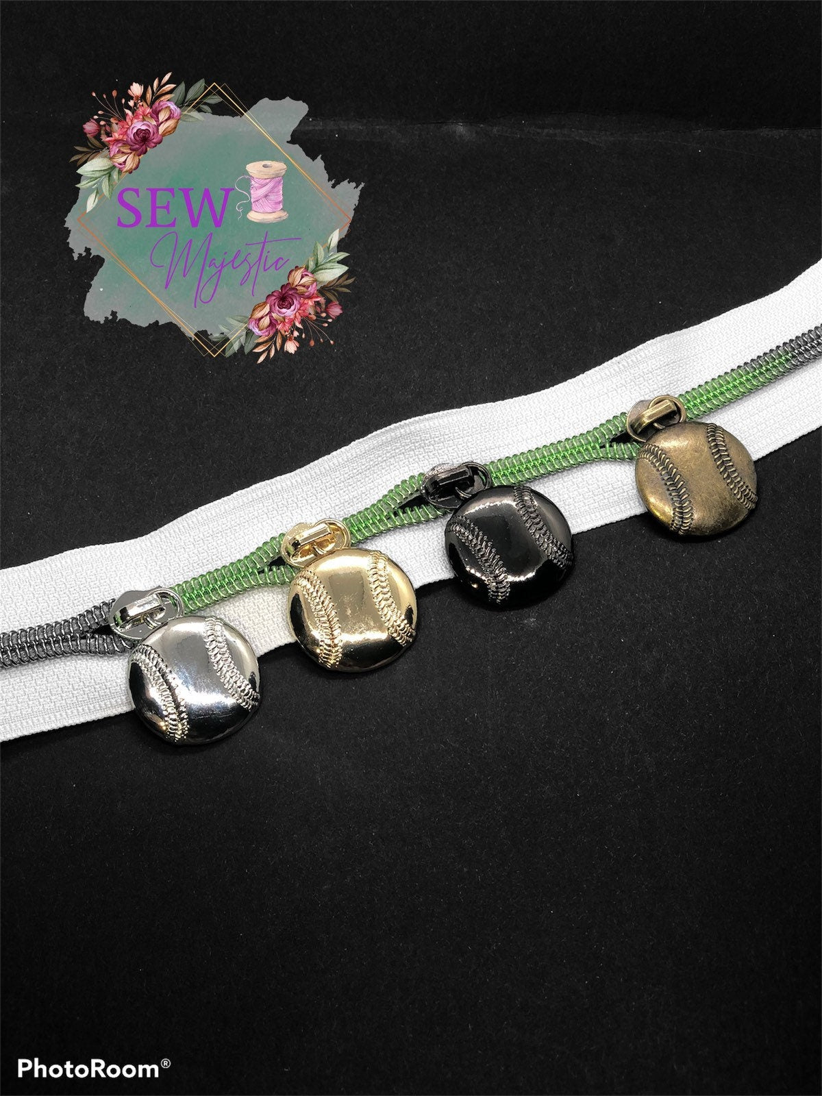 Single-Sided Baseball Zipper Pull, Size #5 Zipper Pull, for Nylon Zippers, Exclusive to Sew Majestic, Sport Zipper Pull, Sewing Notion