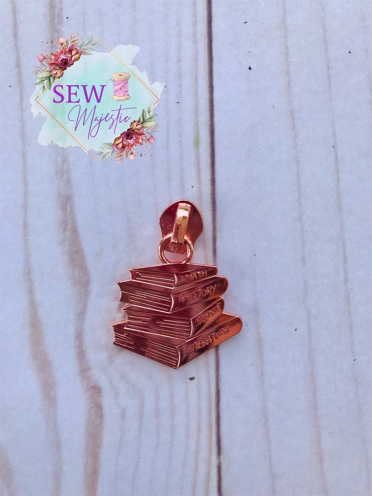 School Books Zipper Pull, Size #5 Zipper Pull, for Nylon Zipper Tape, Sew Majestic Exclusive Zipper Pull, Book Zipper, Textbook Zipper