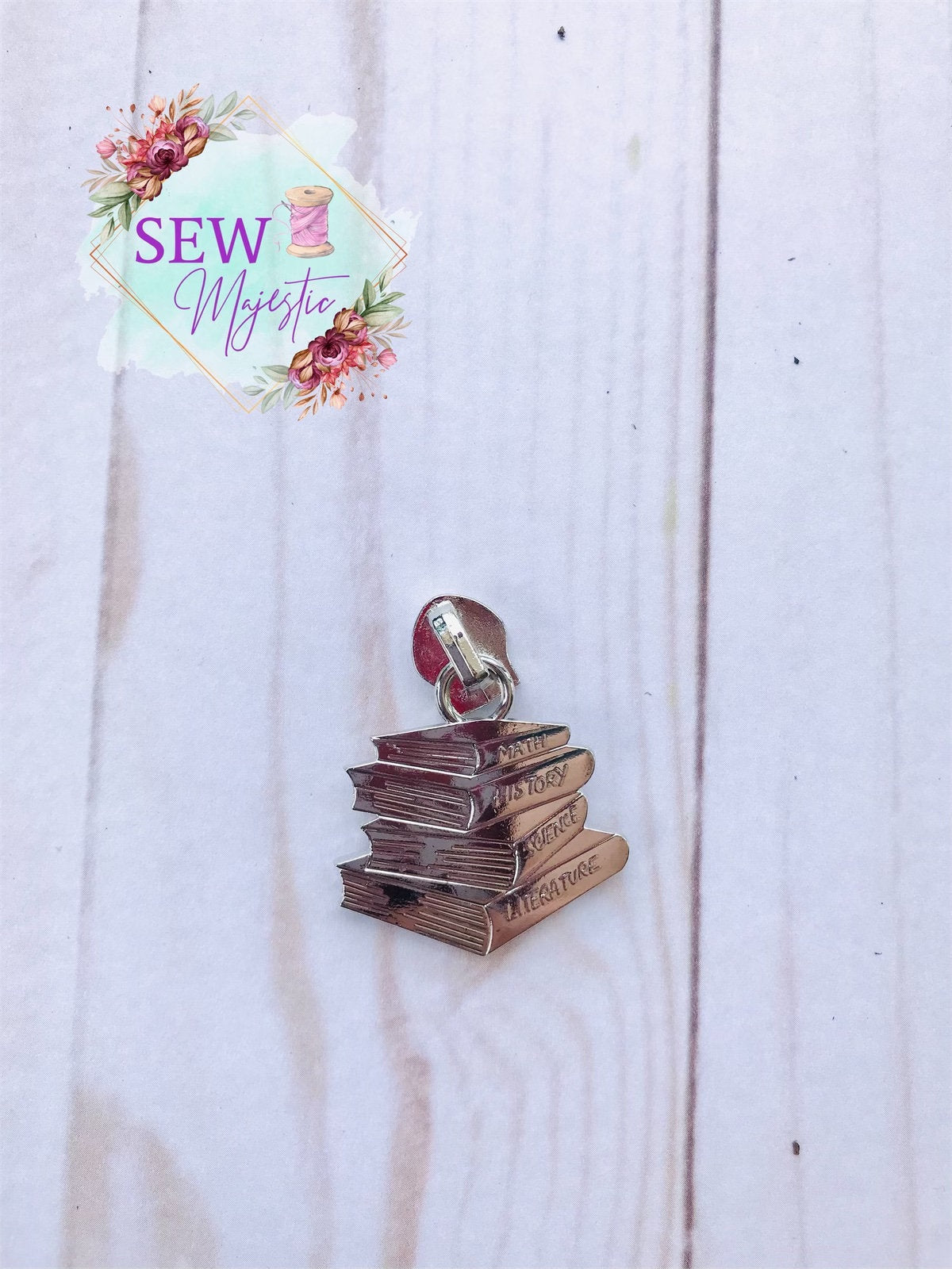 School Books Zipper Pull, Size #5 Zipper Pull, for Nylon Zipper Tape, Sew Majestic Exclusive Zipper Pull, Book Zipper, Textbook Zipper