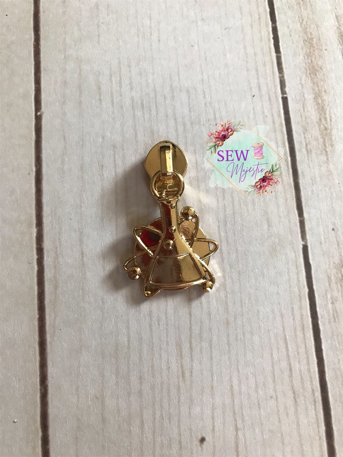 Science Beaker Zipper Pull, Atom Zipper Pull, Size #5 Zipper Pull, Sew Majestic Exclusive Pull, School Zipper Pull, Nylon Zipper Tape,