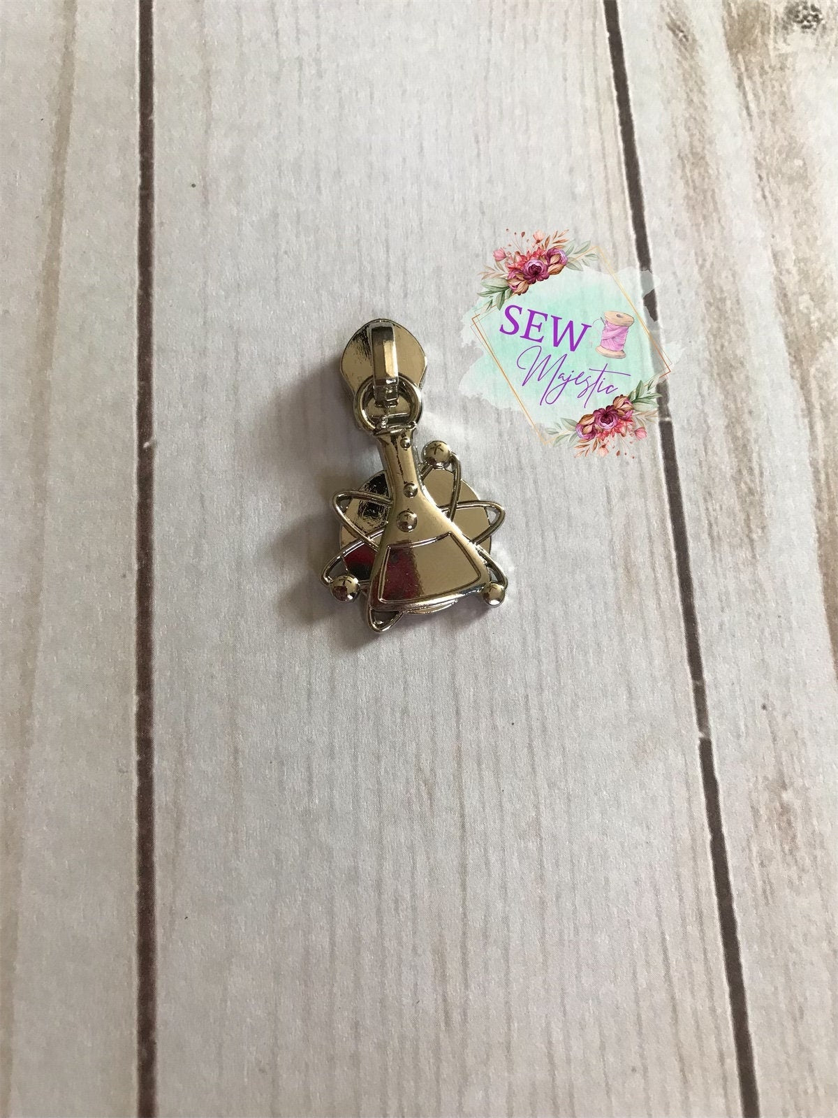 Science Beaker Zipper Pull, Atom Zipper Pull, Size #5 Zipper Pull, Sew Majestic Exclusive Pull, School Zipper Pull, Nylon Zipper Tape,