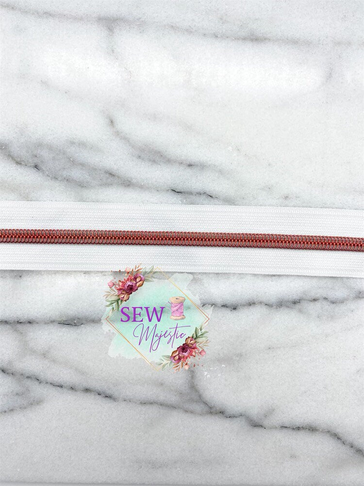 Black or White Size #5 Nylon Zipper Tape with Red Nylon Teeth, Black Zipper Tape, White Zippers, Red Zippers, #5 Zipper Tape, Nylon Zipper