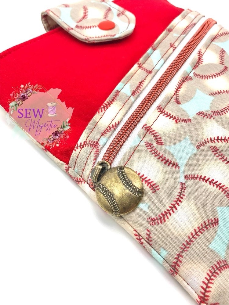Baseball Book Sleeve, Book Sleeve with pocket, E-Reader Case, Gift for Teacher, Gift for Baseball Coach, Tablet Cover, Sew Majestic