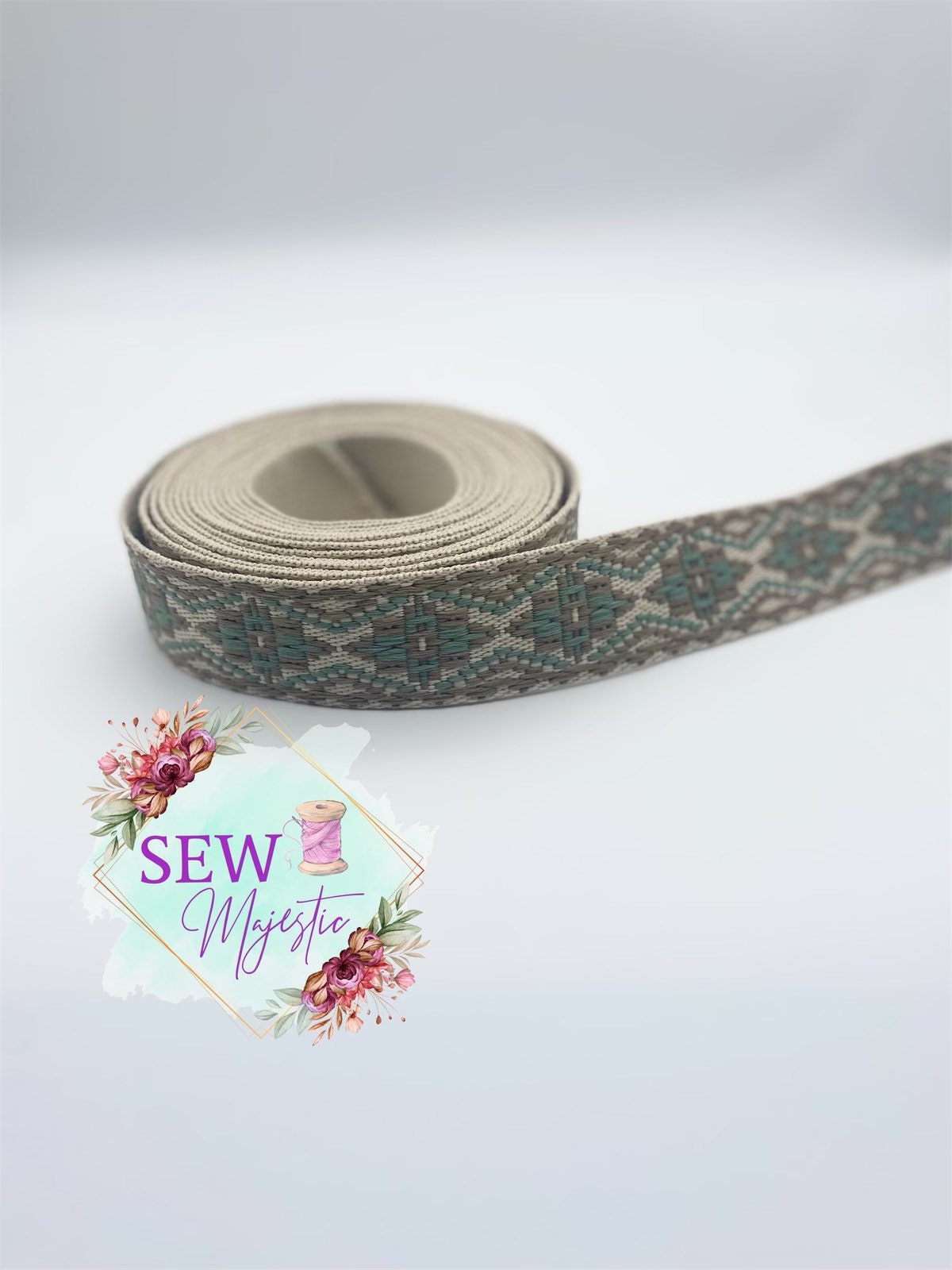 1.5" Diamond Webbing, 5 Yards, Woven Polyester Webbing, For Bagmaking, Sew Majestic, Sewing Supply, For Straps, For Handles