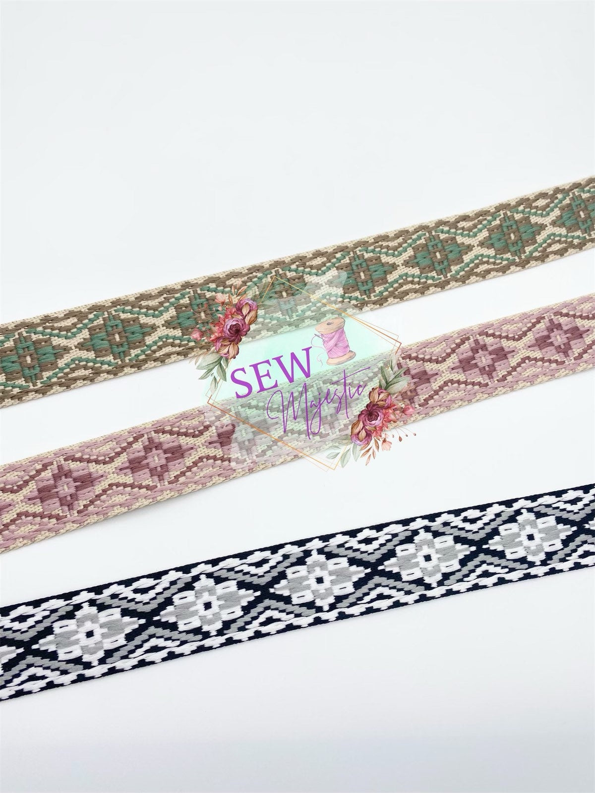 1.5" Diamond Webbing, By the Yard, Woven Polyester Webbing, For Bagmaking, Sew Majestic, Sewing Supply, For Straps, For Handles