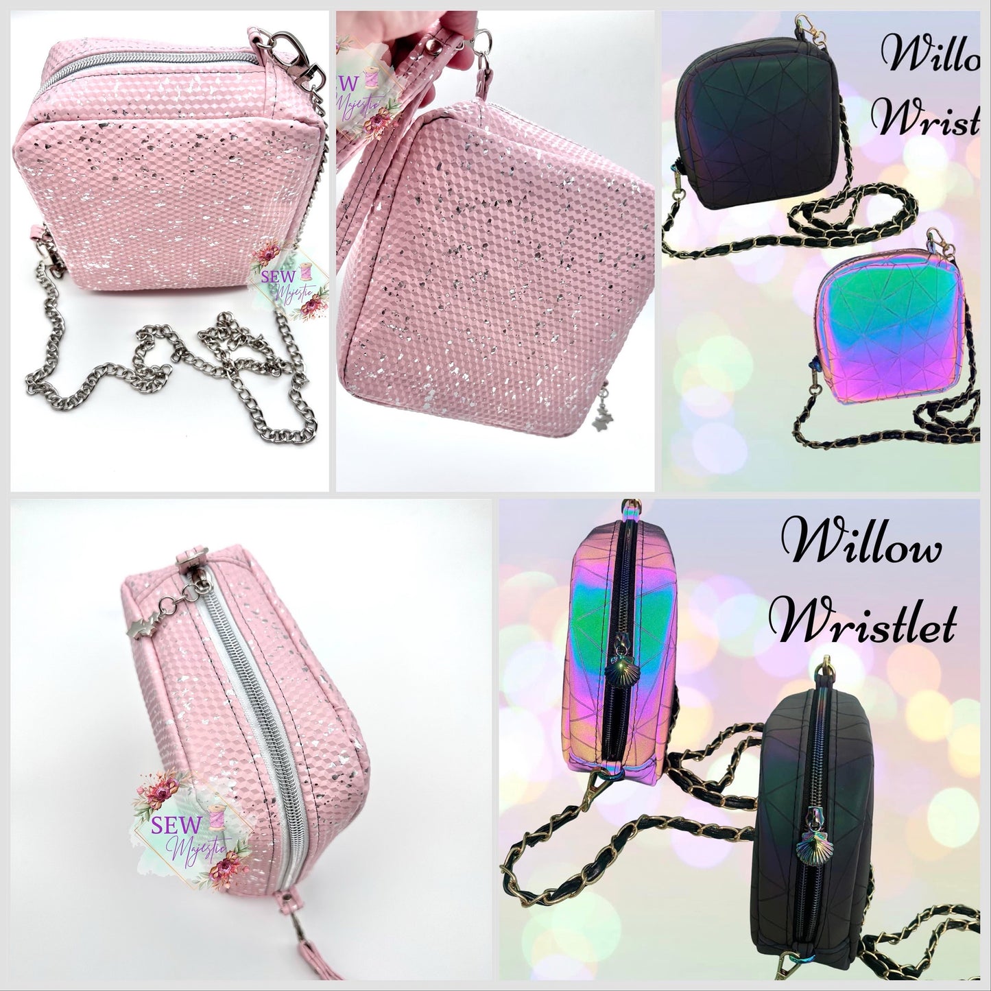 Willow Wristlet PDF Pattern, by Sew Majestic, Willow Wristlet Crossbody Bag, Downloadable Bag Pattern, Sewing Pattern,