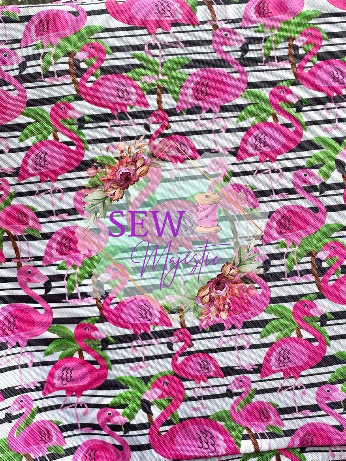 Flamingo Water Resistant Canvas, By the Yard, Flamingo Fabric, Waterproof Canvas, For Bagmaking, Custom Fabric, Tropical, Sew Majestic