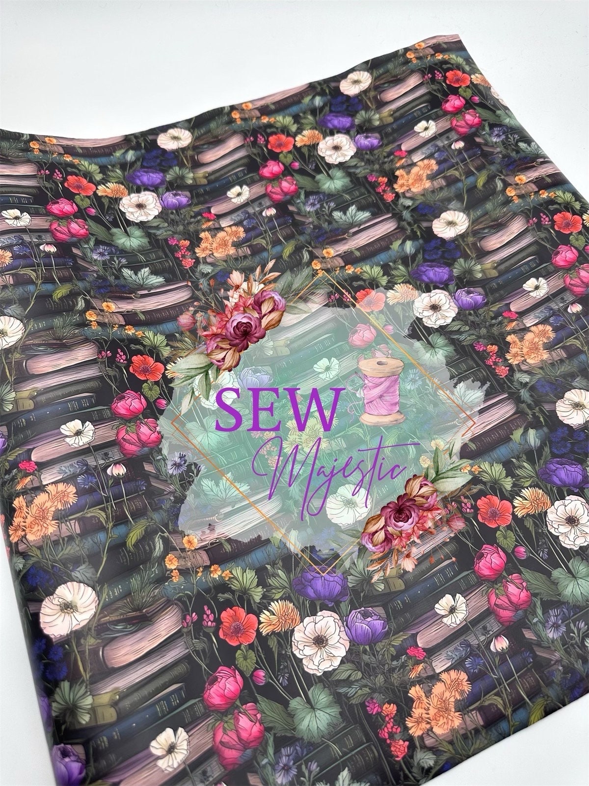Printed Vinyl Fabric, For Sewing, Bagmaking, Vinyl Fabric, Roll of, Smooth Vinyl, with Canvas Backing, Floral Prints, Animal, Sew Majestic