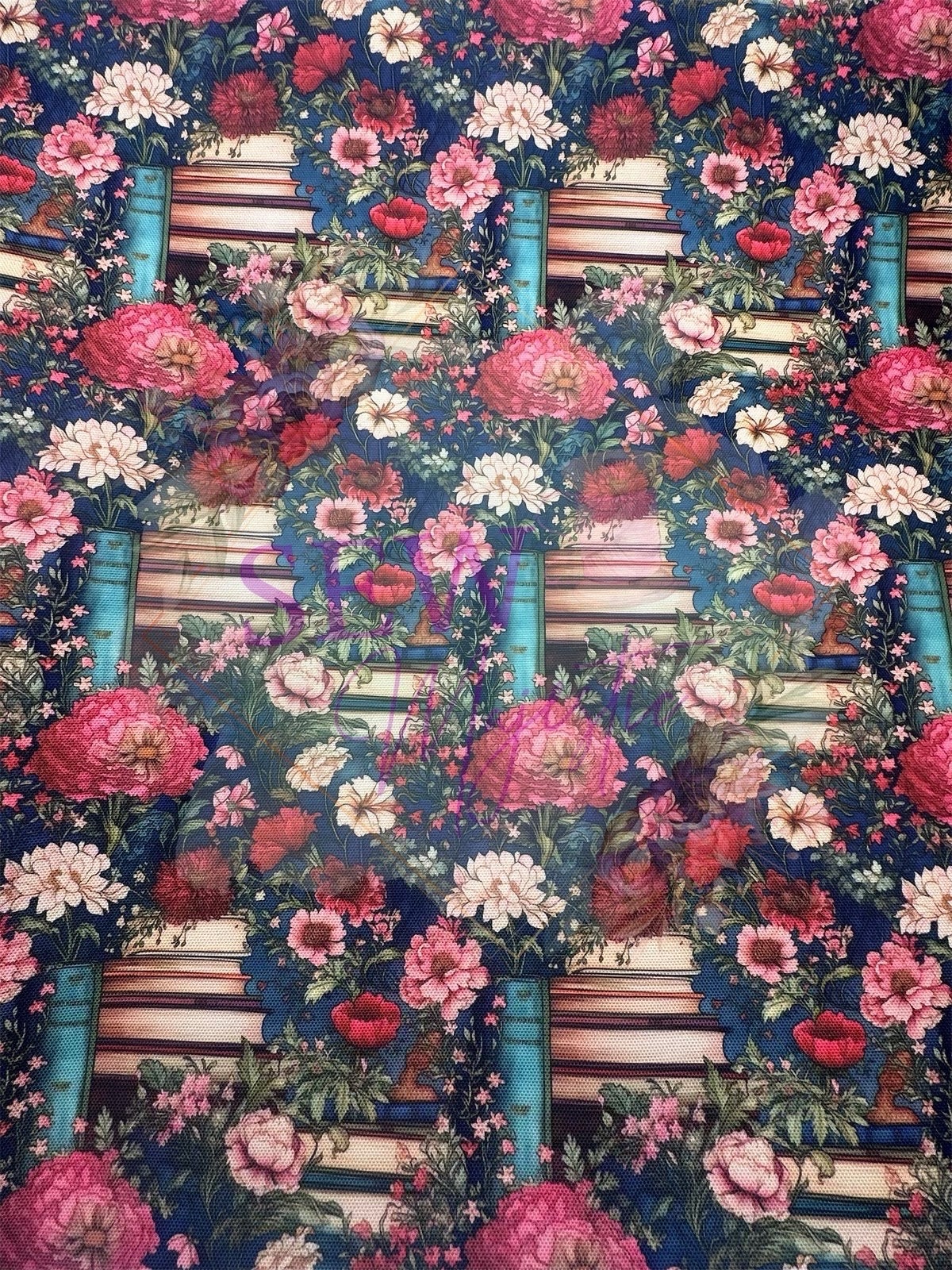 Water Resistant Canvas, By the Yard, Floral Fabric, Book Canvas, Tropical Fabric, Travel Print, Pink Hearts, Red Hearts, Sew Majestic