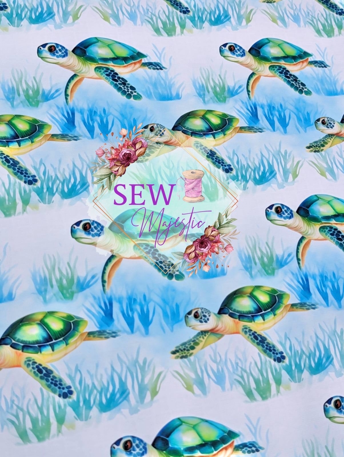 Ocean Themed 18" inch Vinyl Rolls, Turtle Print, Dolphin Fabric, Jelly Fish, Deep Sea, Beach Prints, by Sew Majestic, for Bagmaking,