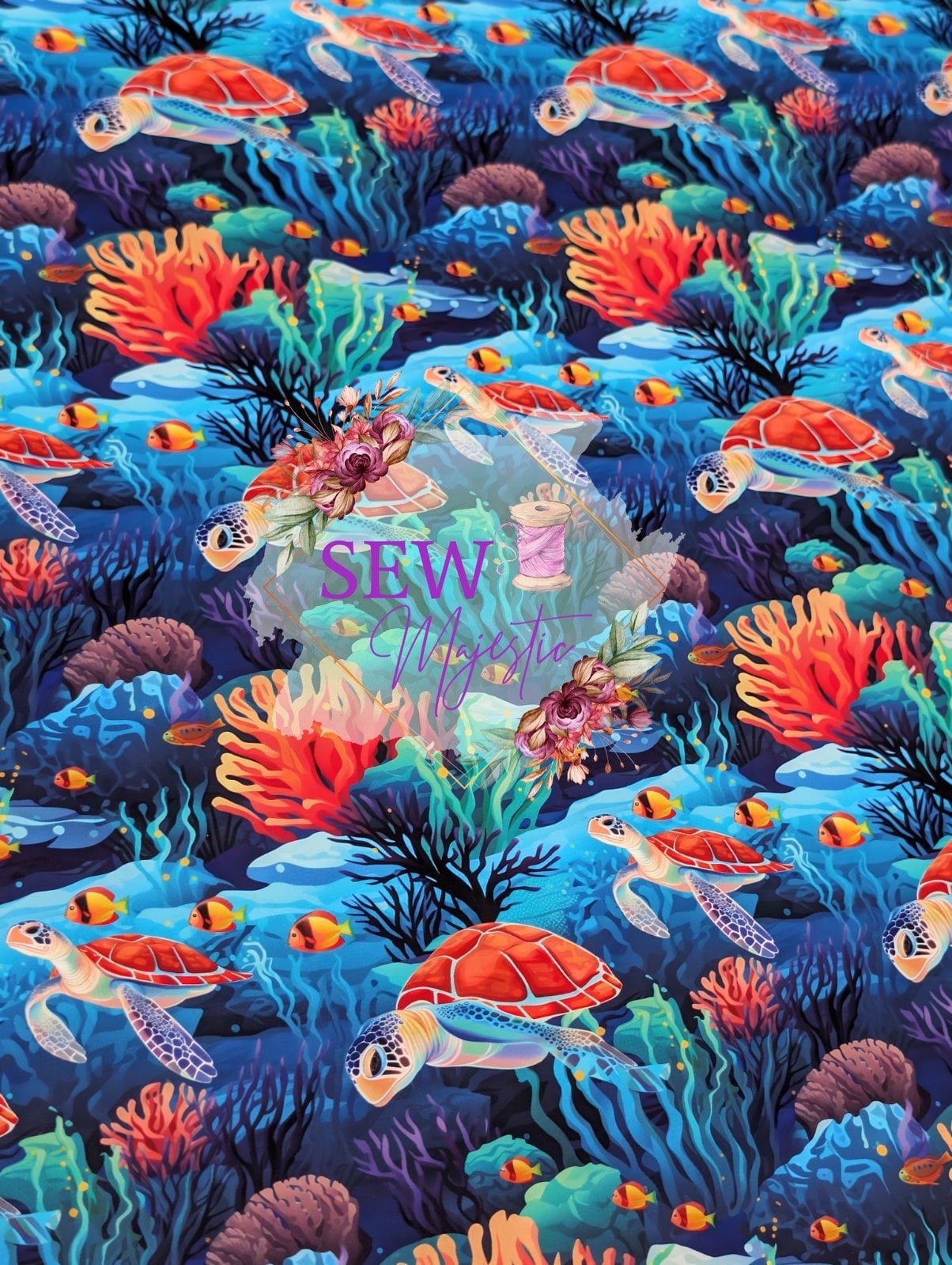 Ocean Themed 18" inch Vinyl Rolls, Turtle Print, Dolphin Fabric, Jelly Fish, Deep Sea, Beach Prints, by Sew Majestic, for Bagmaking,
