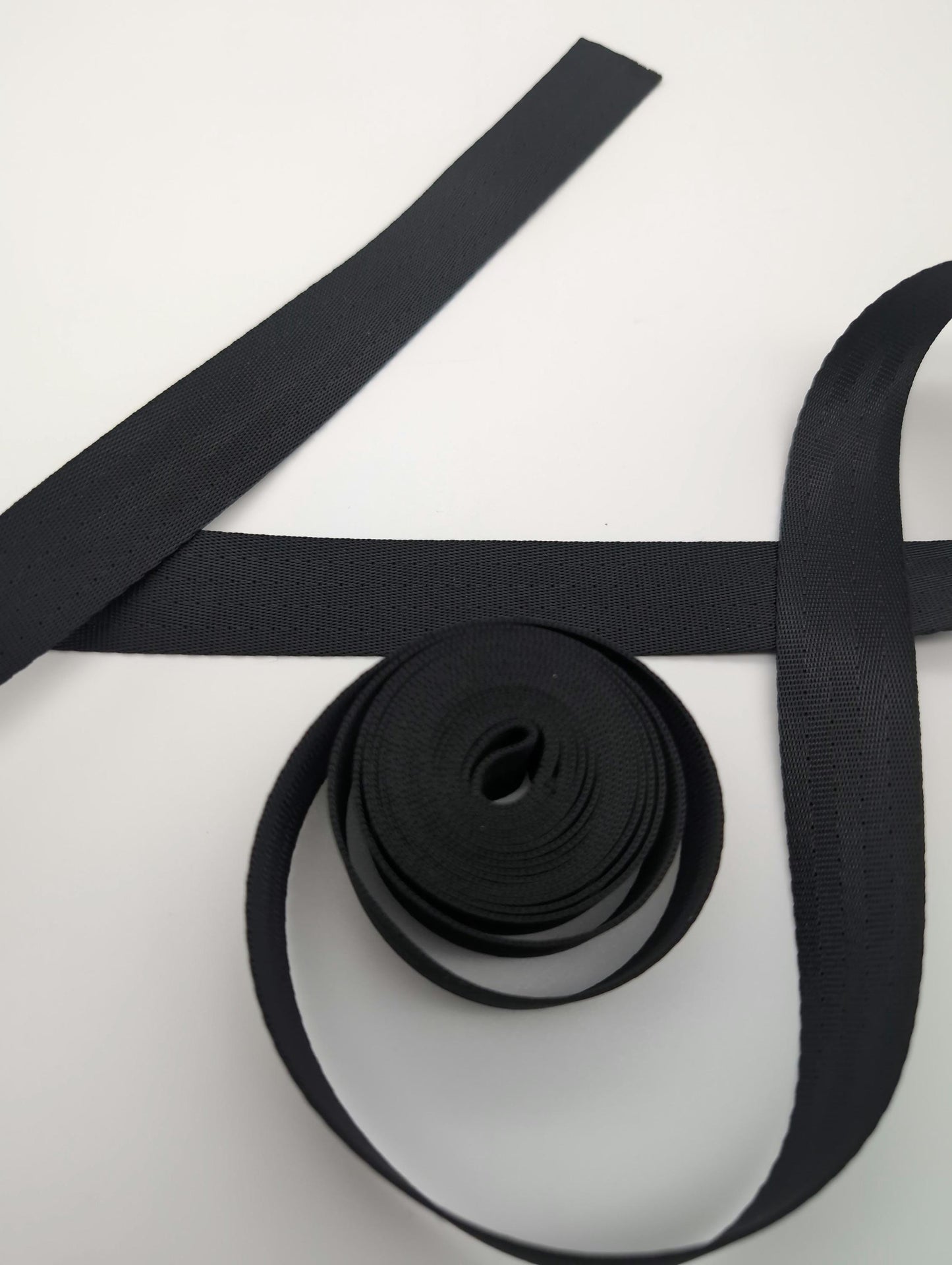 1" Black Webbing 3 Yard Cut, Seatbelt Webbing, solid color Webbing, straps, For Bagmaking, By the Yard, Sewing Notion, Sew Majestic