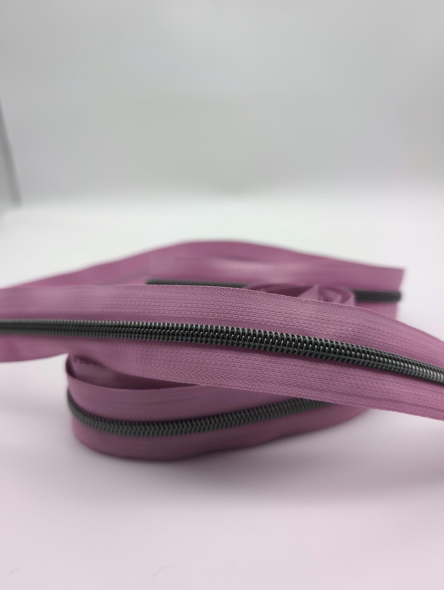 LiLac Gunmetal Zipper Tape, Size #5, Nylon Zipper tape, For Bagmaking, Sew Majestic, Purple Zipper Tape, Gunmetal Zipper Tape, Sewing Notion