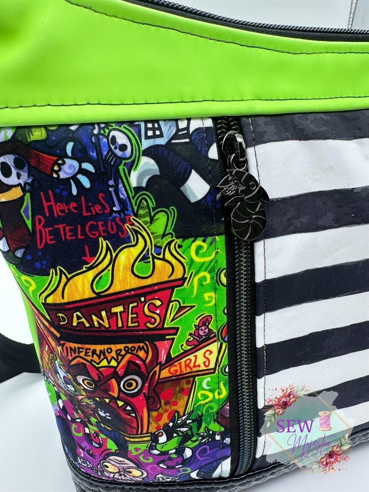 Horror Themed Crossbody Bag, Glow in the Dark, Spooky Custom Purse, Halloween Style, Ghost Purse, Handmade by Sew Majestic, Gothic Gift