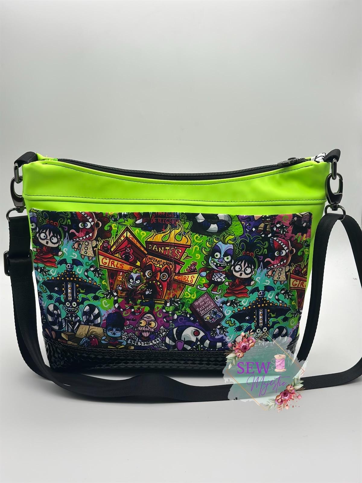 Horror Themed Crossbody Bag, Glow in the Dark, Spooky Custom Purse, Halloween Style, Ghost Purse, Handmade by Sew Majestic, Gothic Gift