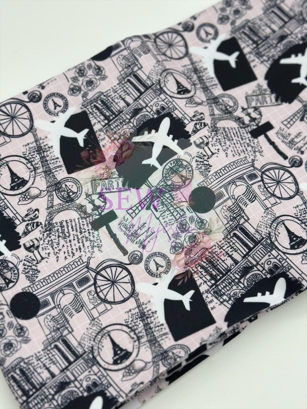 Water Resistant Canvas, By the Yard, Sew Majestic, Waterproof Fabric, Book Fabric, Floral, Cat Themed, Paris Themed
