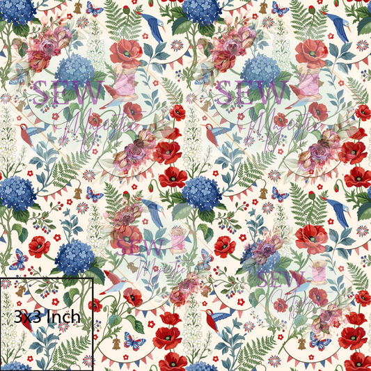 Patriotic Floral Birds Majestic Nylon Base