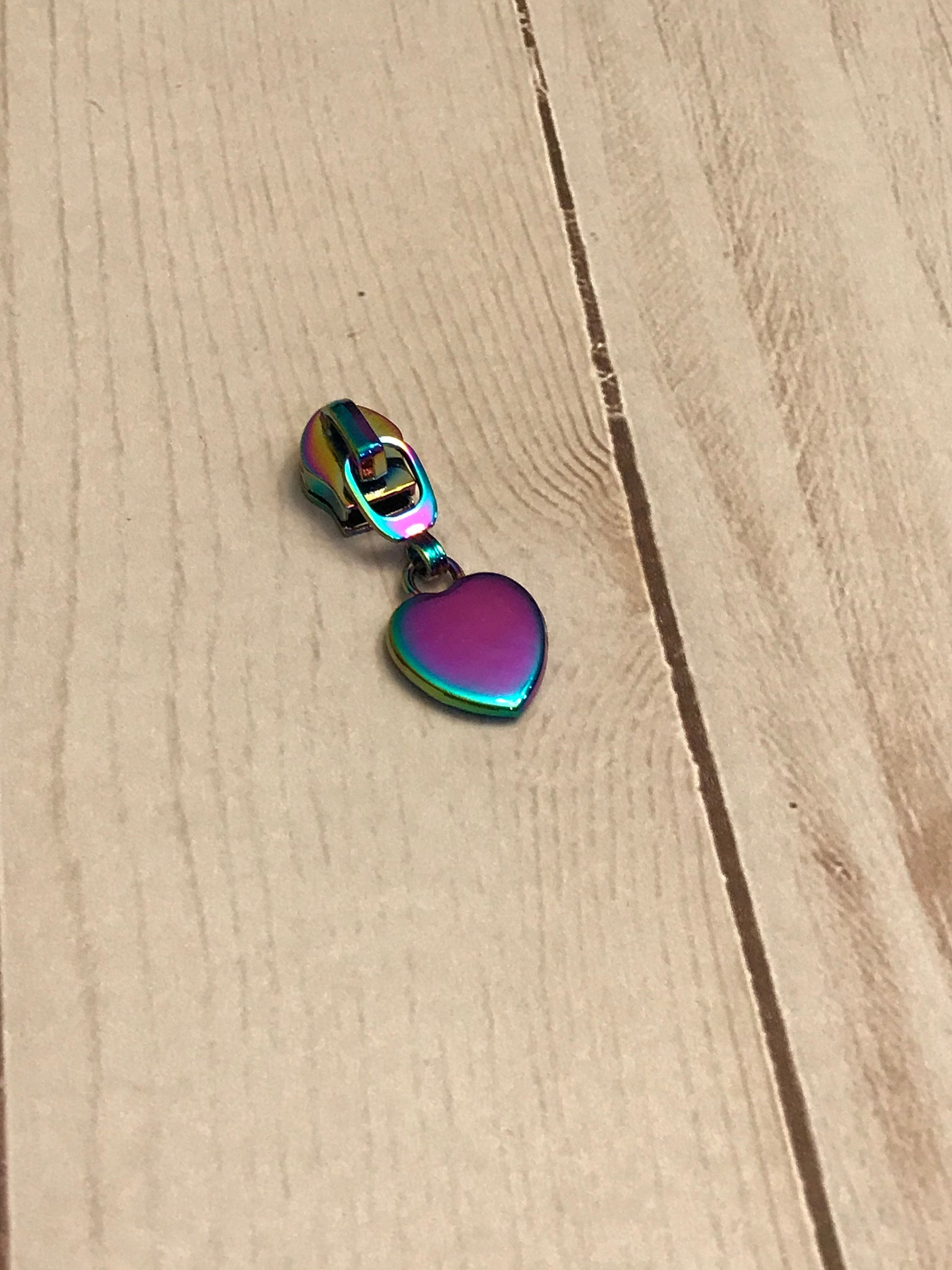 Heart Zipper Pull for Nylon Zipper Size #5, Zipper Pull, Heart Zipper, Nylon Zipper Pull, Rainbow Zipper Pull, Rose Gold, Bagmaking supply