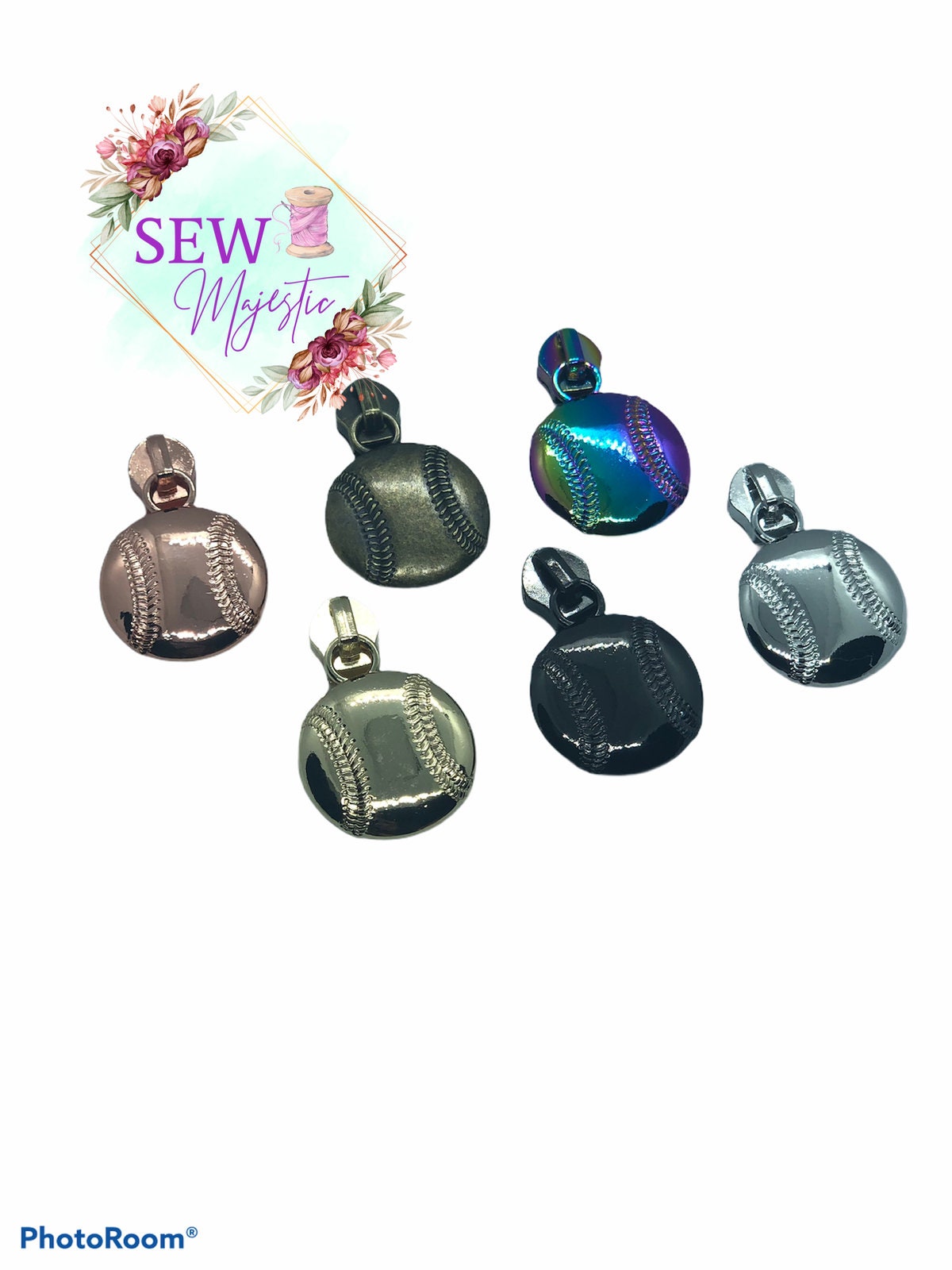 Single-Sided Baseball Zipper Pull, Size #5 Zipper Pull, for Nylon Zippers, Exclusive to Sew Majestic, Sport Zipper Pull, Sewing Notion