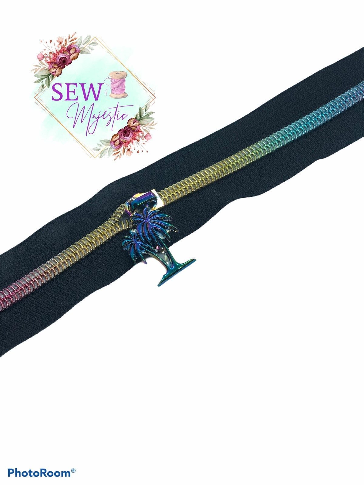 Exclusive Size #5 Palm Tree Zipper Pull for Nylon Zipper Tape, Palm Tree Zipper, Purse Hardware, Sew Majestic, Nylon Zipper Pull, Sewing