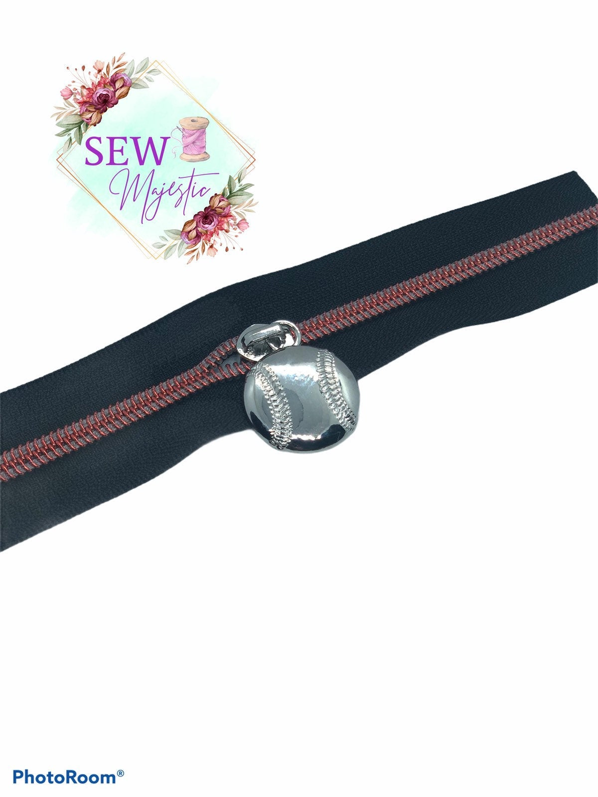 Single-Sided Baseball Zipper Pull, Size #5 Zipper Pull, for Nylon Zippers, Exclusive to Sew Majestic, Sport Zipper Pull, Sewing Notion