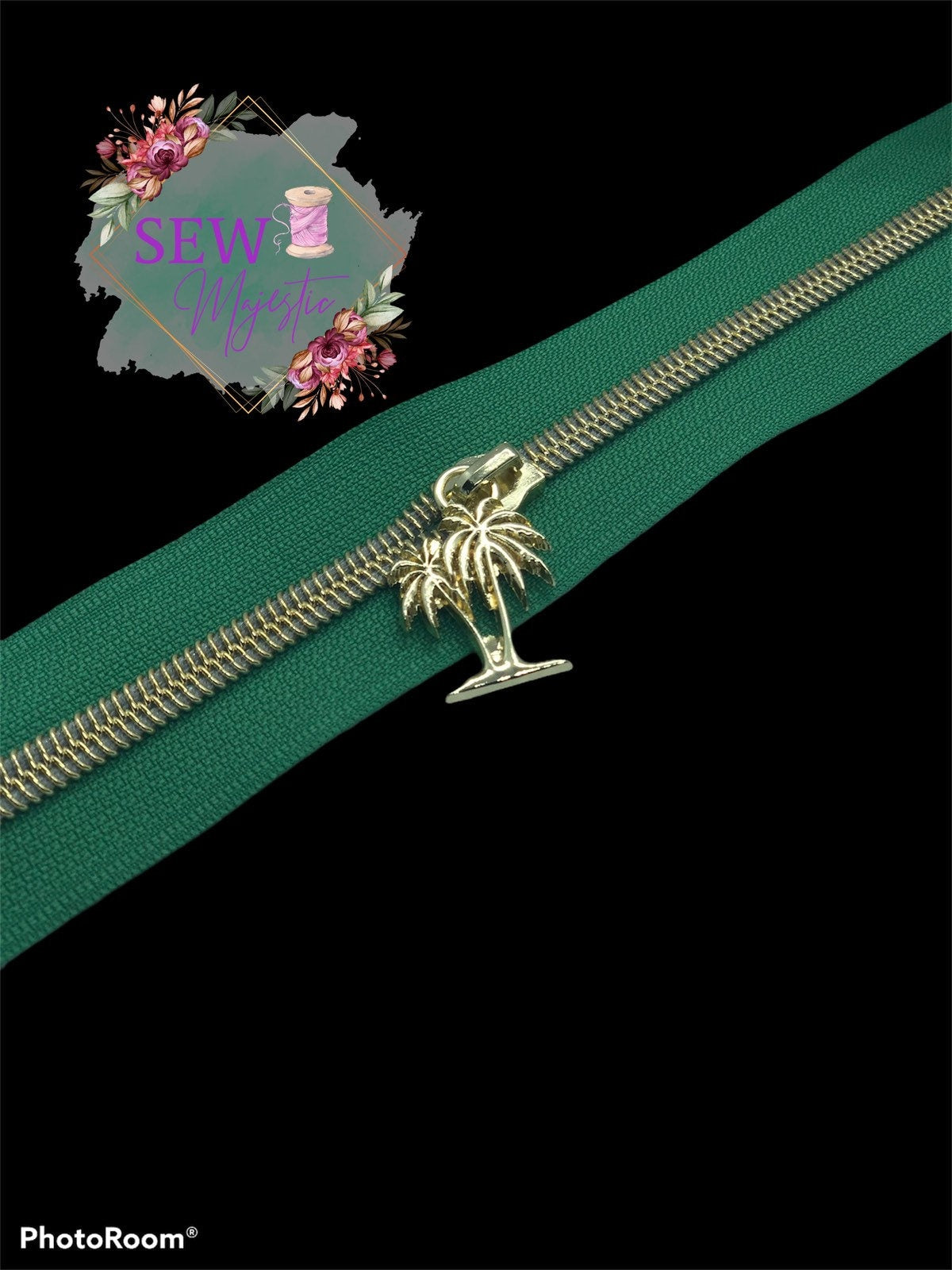 Exclusive Size #5 Palm Tree Zipper Pull for Nylon Zipper Tape, Palm Tree Zipper, Purse Hardware, Sew Majestic, Nylon Zipper Pull, Sewing