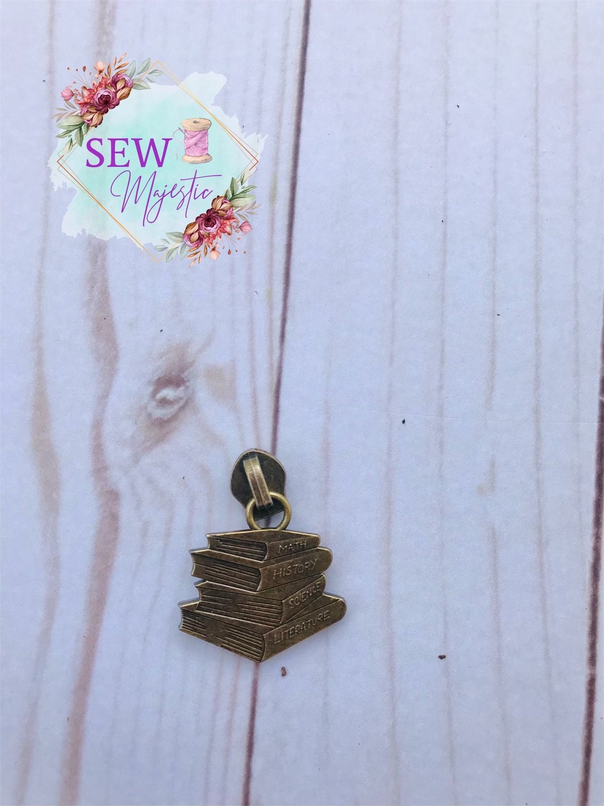 School Books Zipper Pull, Size #5 Zipper Pull, for Nylon Zipper Tape, Sew Majestic Exclusive Zipper Pull, Book Zipper, Textbook Zipper