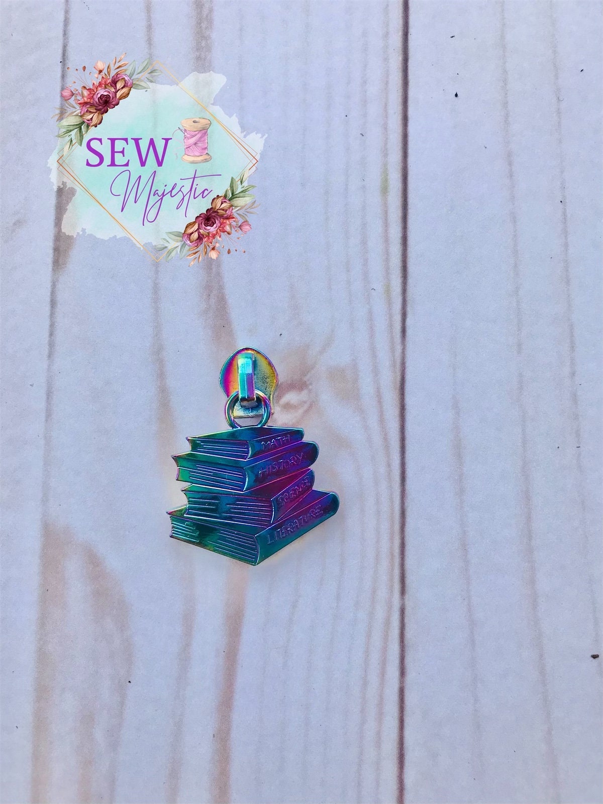 School Books Zipper Pull, Size #5 Zipper Pull, for Nylon Zipper Tape, Sew Majestic Exclusive Zipper Pull, Book Zipper, Textbook Zipper