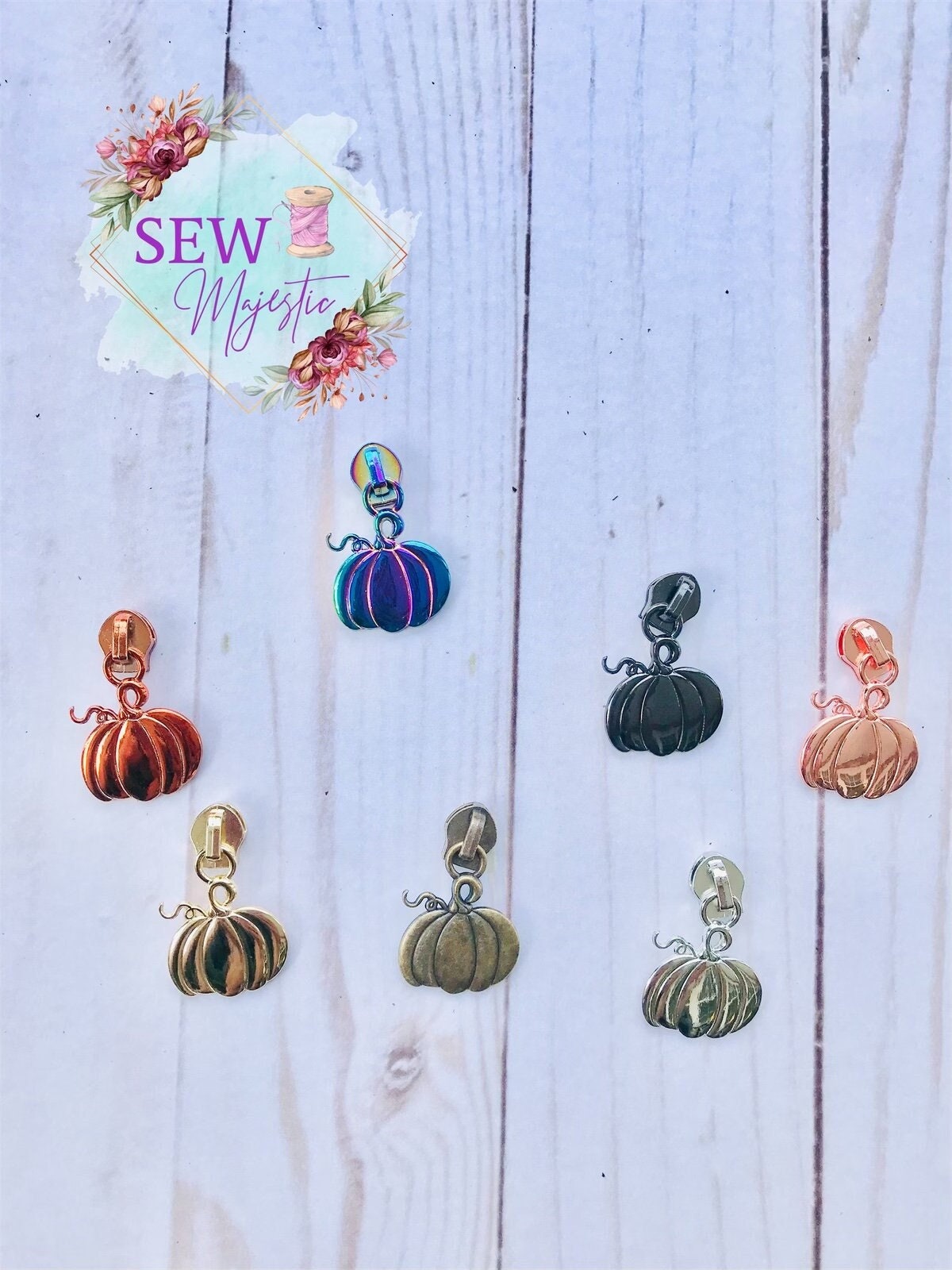 Exclusive Pumpkin Size #5 Zipper Pull for Nylon Zipper Tape