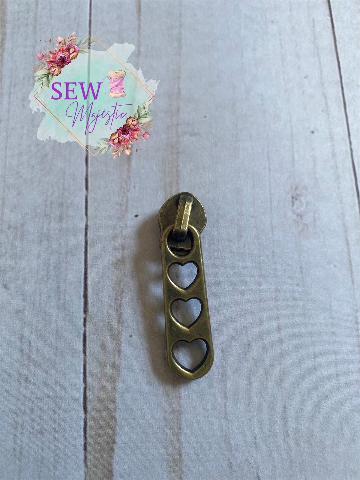 Triple Love Heart Size #5 Zipper Pulls for Nylon Zippers, Heart Zipper Pull, Nylon Zipper Pull, Size 5 Zipper, Sew Majestic, Zipper Charm