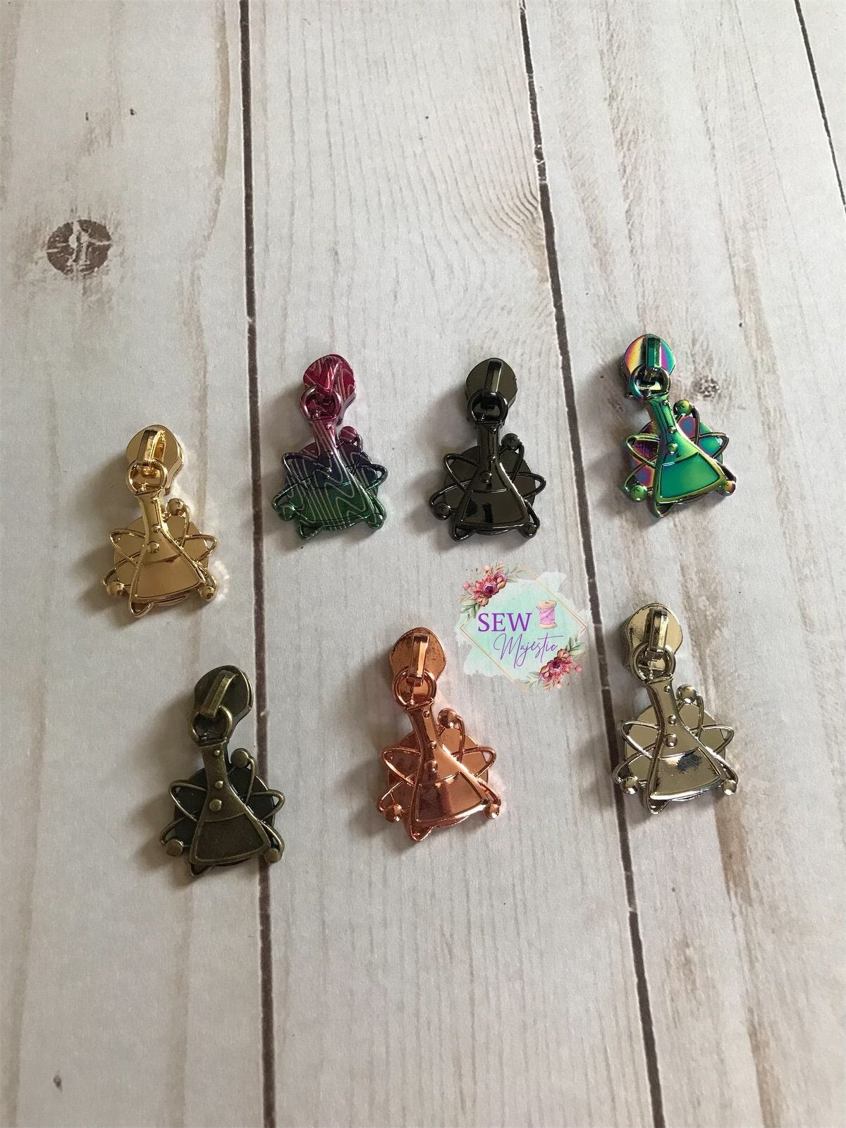 Science Beaker Zipper Pull, Atom Zipper Pull, Size #5 Zipper Pull, Sew Majestic Exclusive Pull, School Zipper Pull, Nylon Zipper Tape,