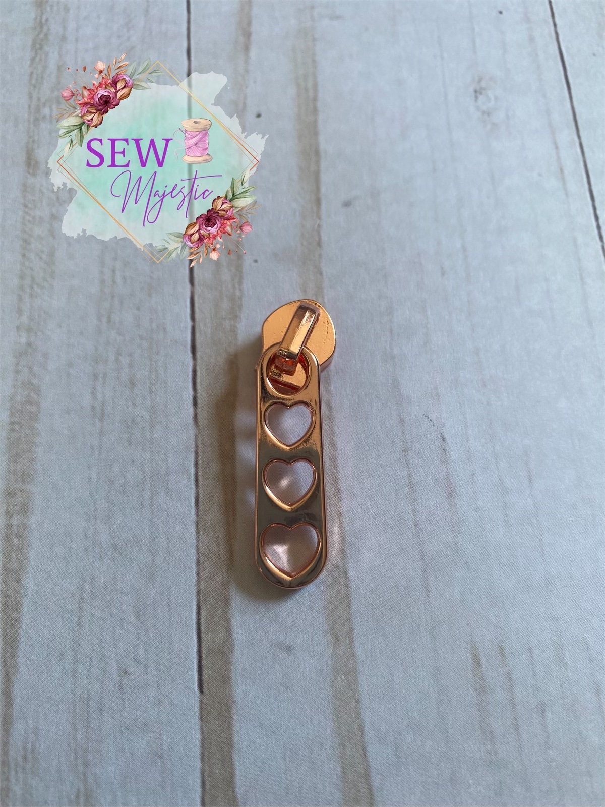 Triple Love Heart Size #5 Zipper Pulls for Nylon Zippers, Heart Zipper Pull, Nylon Zipper Pull, Size 5 Zipper, Sew Majestic, Zipper Charm