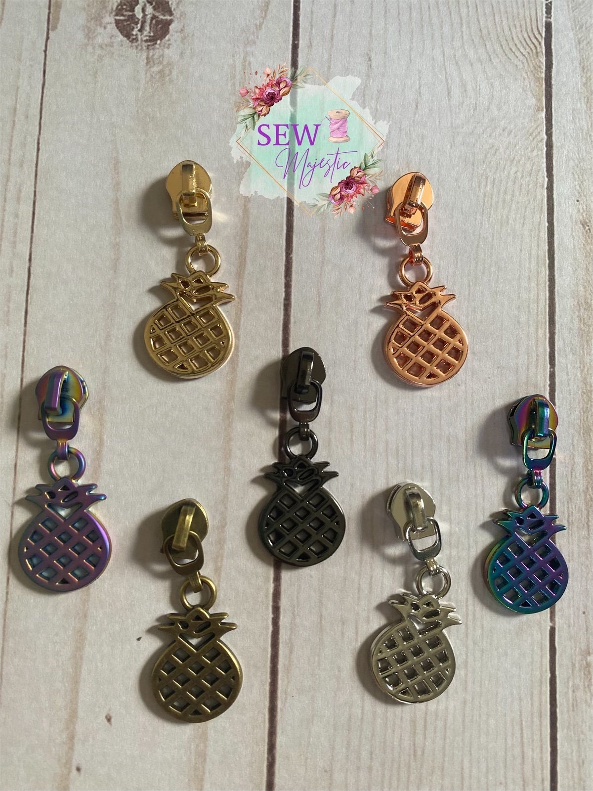 Pineapple Size #5 Zipper Pull for Nylon Zipper Tape, Zipper Pull, Size 5 Zipper, Zipper Charm, Pineapple Zipper Pull, For Bagmaking, Purse