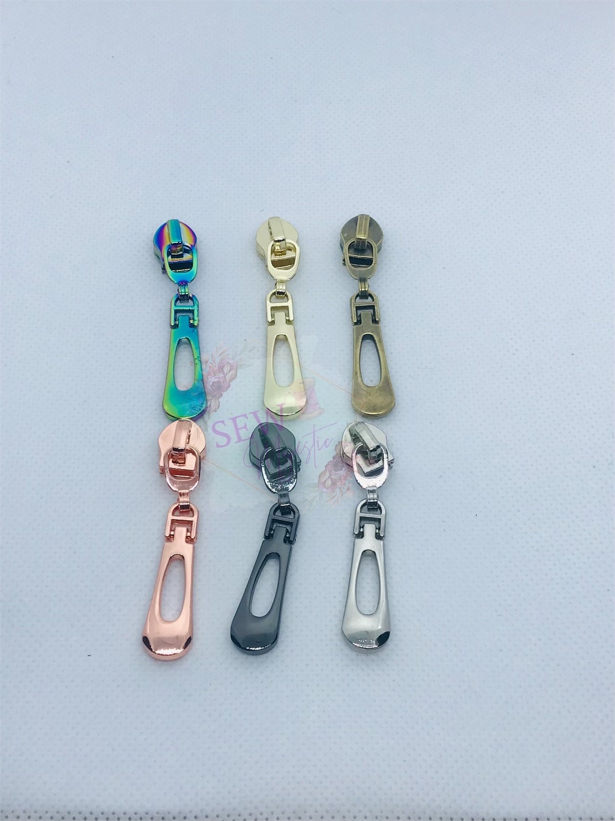Standard Dangle Zipper Pull, Size #5 Zipper Pull, Sew Majestic, Nylon Zipper Tape, Zipper Pull, Rainbow Zipper Pull, Gunmetal Zipper