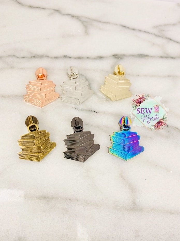 School Books Zipper Pull, Size #5 Zipper Pull, for Nylon Zipper Tape, Sew Majestic Exclusive Zipper Pull, Book Zipper, Textbook Zipper