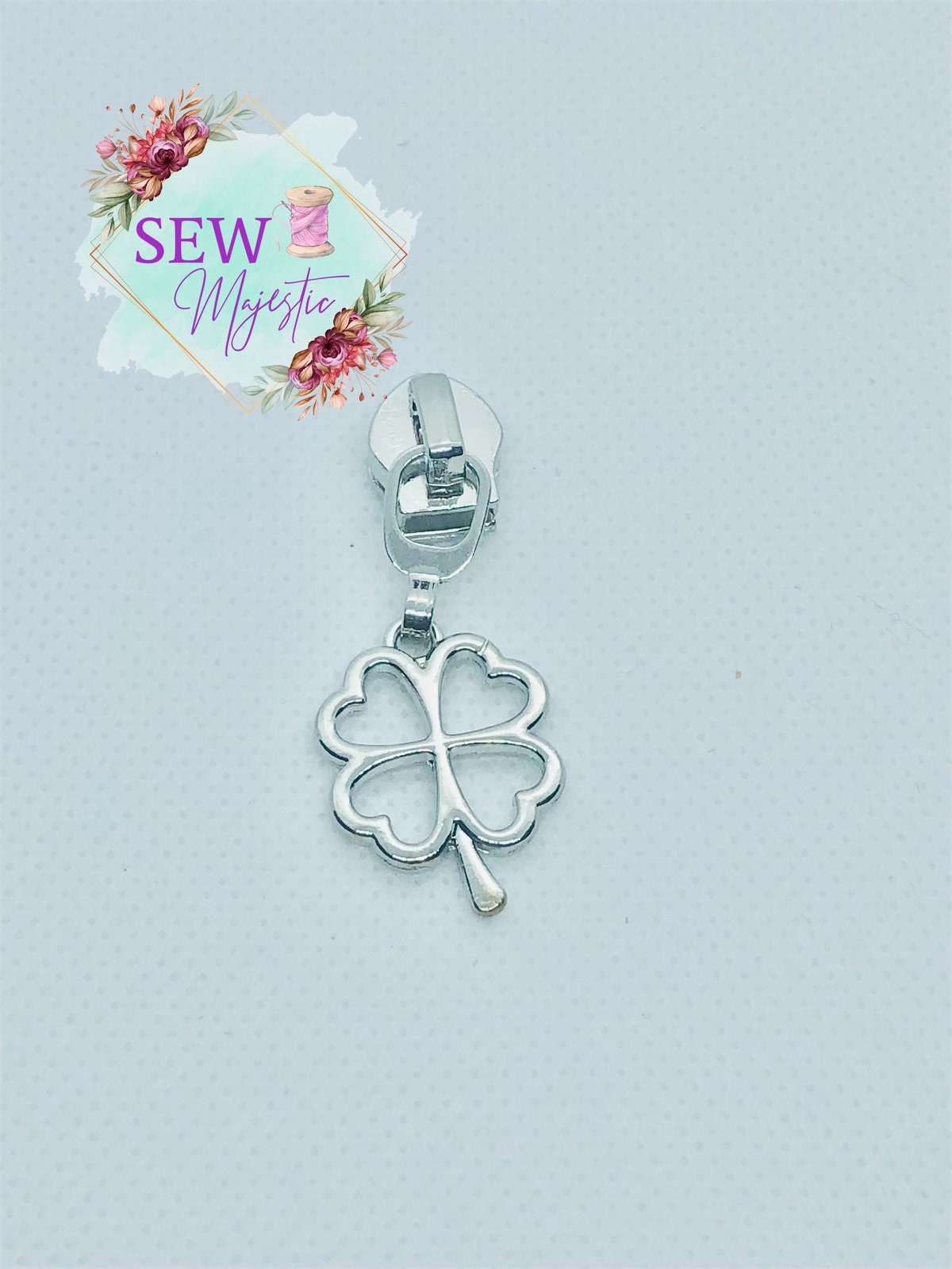 Shamrock Zipper Pull, Clover Zipper Pull, 4 Leaf Clover Zipper Pull, #5 Zipper Pull, Nylon Zipper Pull, Zipper tape, Green Pull, Gold Pull
