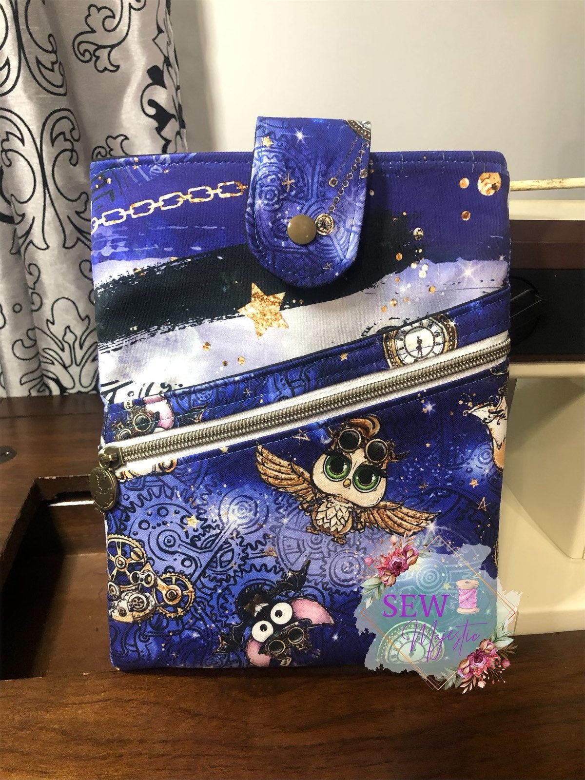 Book Sleeve with Zipper, Book Sleeve with pocket, Steampunk Book sleeve, Steampunk Animals Booksleeve, Birthday Gift, For Reader, Book Lover