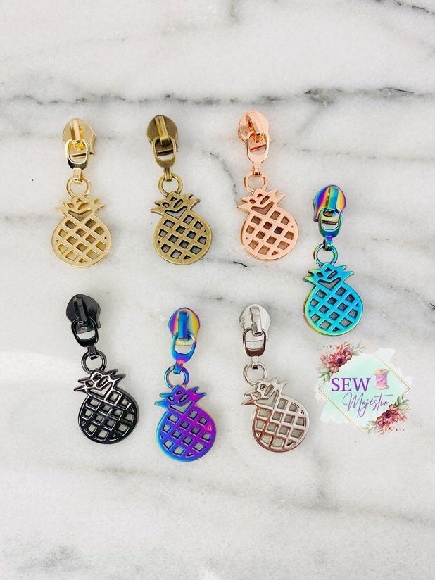 Pineapple Size #5 Zipper Pull for Nylon Zipper Tape, Zipper Pull, Size 5 Zipper, Zipper Charm, Pineapple Zipper Pull, For Bagmaking, Purse
