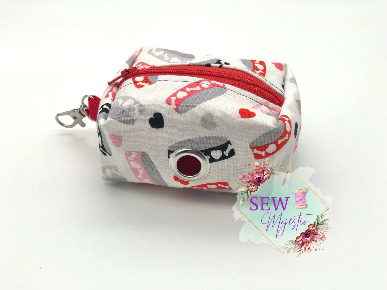 Dog Poop Bag Holder, Dog Walking Bag, Leash Accessories, Gift for Dog Lovers, Dog Mom, Dog Dad, Gift for Pet Lovers, Skull and Crossbones