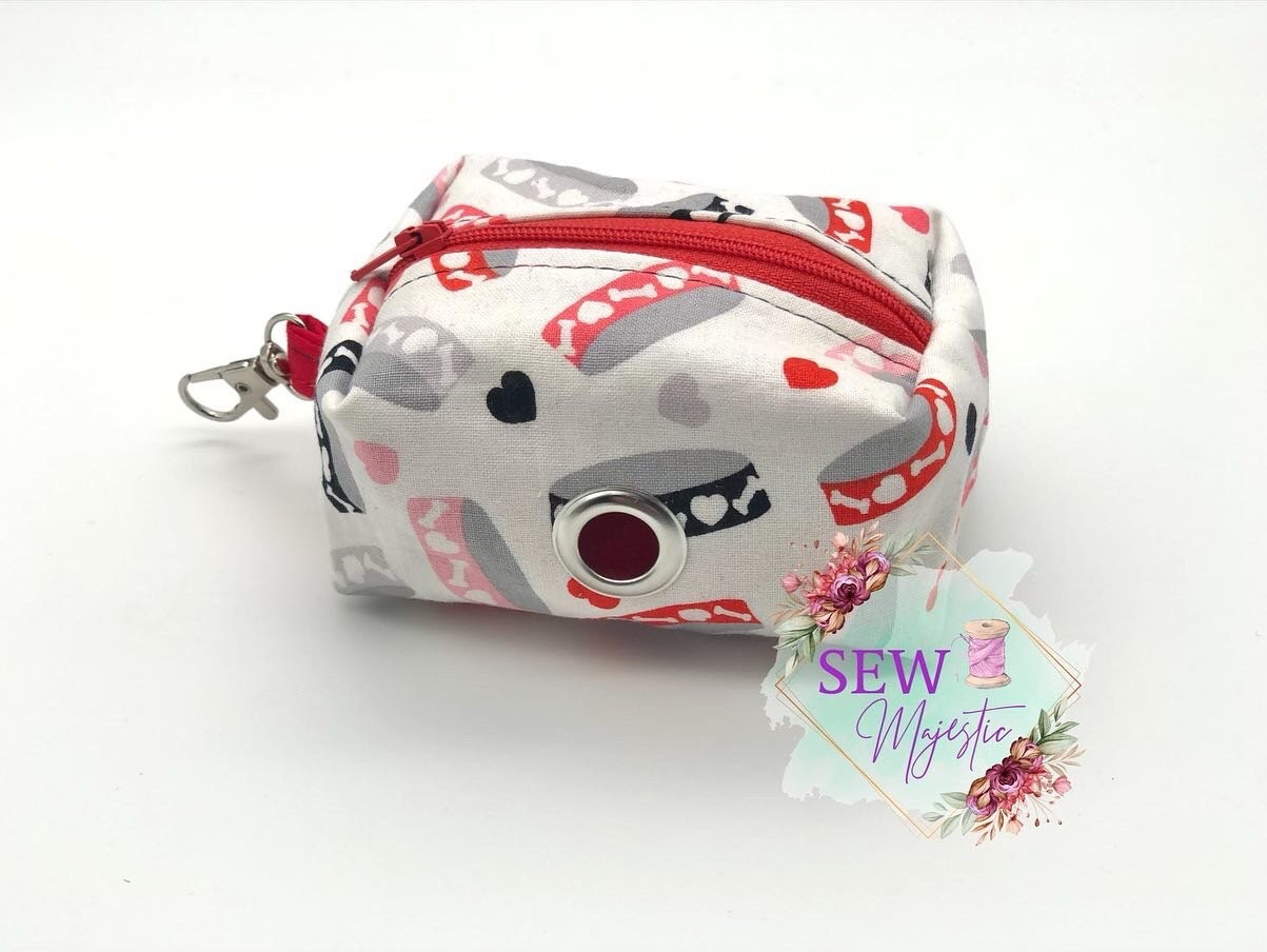Dog Poop Bag Holder, Dog Walking Bag, Leash Accessories, Gift for Dog Lovers, Dog Mom, Dog Dad, Gift for Pet Lovers, Skull and Crossbones