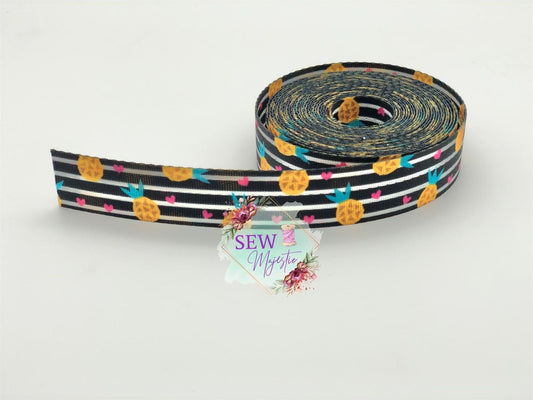 1" Pineapple Stripes Webbing 3 Yards, For Bagmaking, For Straps, By the Yard, Sewing Notion, Sewing Supply, Pineapple Webbing, Sew Majestic