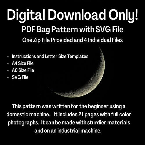 Winter Crescent Bag, PDF Pattern, Bag Pattern, Sewing Pattern for Bags, Sewing PDF Pattern, Sew Majestic, Hobo Bag Pattern