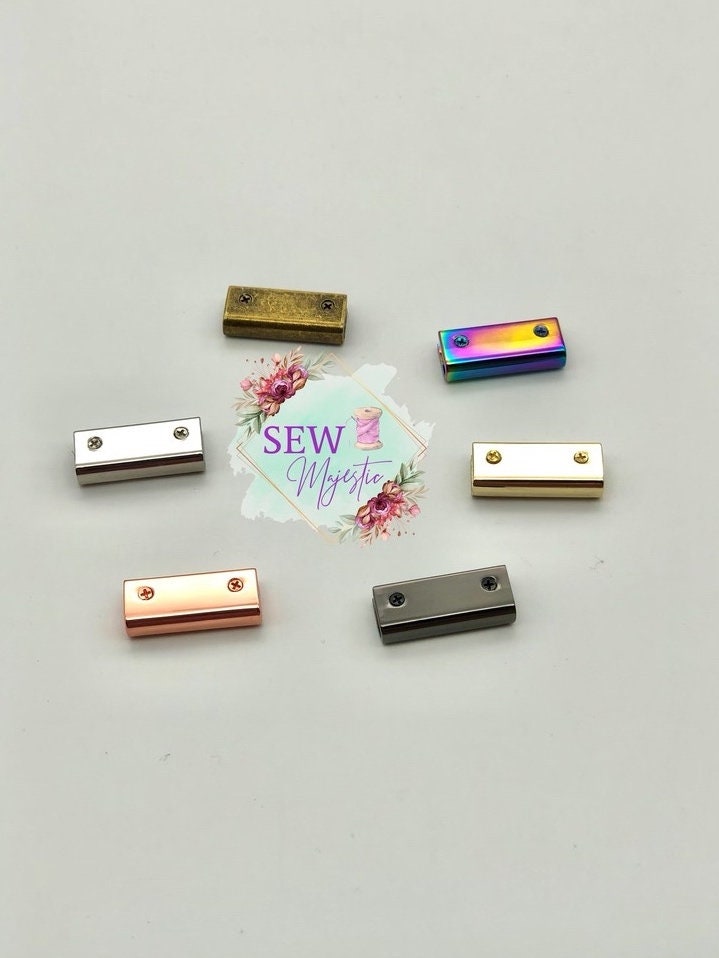 1" One Inch Screw-in Strap Ends, Strap Ends for Bagmaking, Strap End Caps, For Bagmaking, Purse Hardware, Sewing Notions, Rainbow Hardware