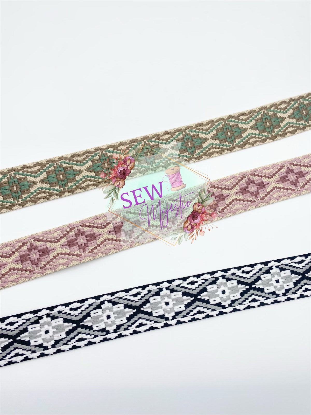 1.5" Diamond Webbing, 3 Yards, Woven Polyester Webbing, For Bagmaking, Sew Majestic, Sewing Supply, For Straps, For Handles