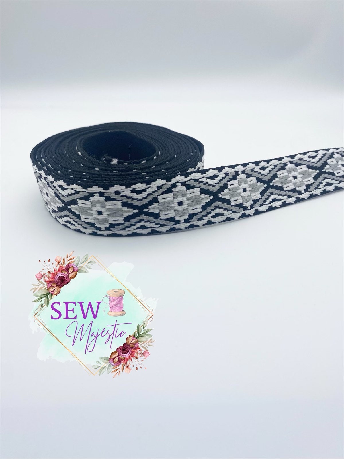 1.5" Diamond Webbing, 5 Yards, Woven Polyester Webbing, For Bagmaking, Sew Majestic, Sewing Supply, For Straps, For Handles