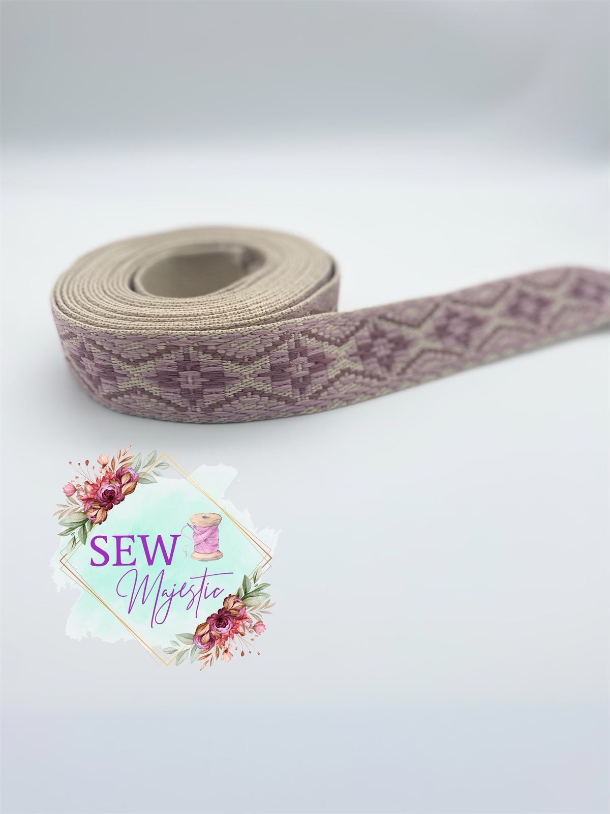 1.5" Diamond Webbing, By the Yard, Woven Polyester Webbing, For Bagmaking, Sew Majestic, Sewing Supply, For Straps, For Handles