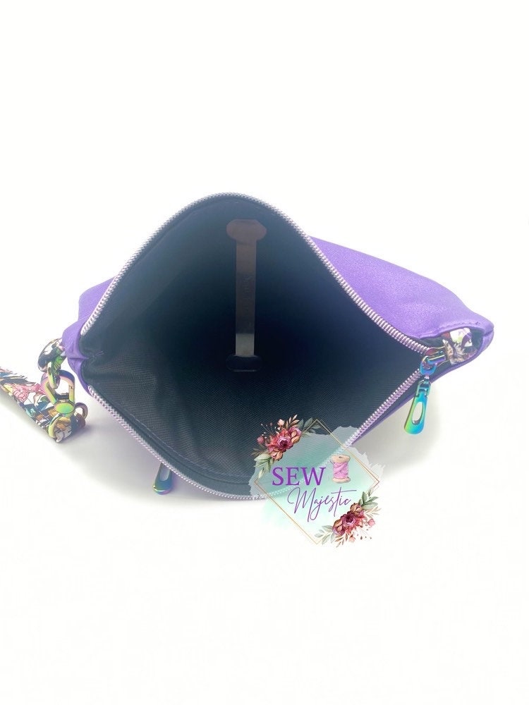 Anime Wristlet, Zippy Clutch, Purple Purse, Gift for Anime Fan, Fandom Gift, Comic Con Purse, Sins Purse, Birthday Gift, Easter Present